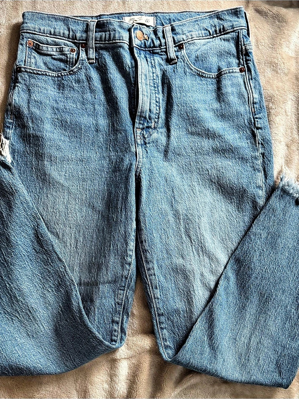 Madewell The Perfect Vintage Jean Straight Leg Jeans Blue Waist 30 Like New